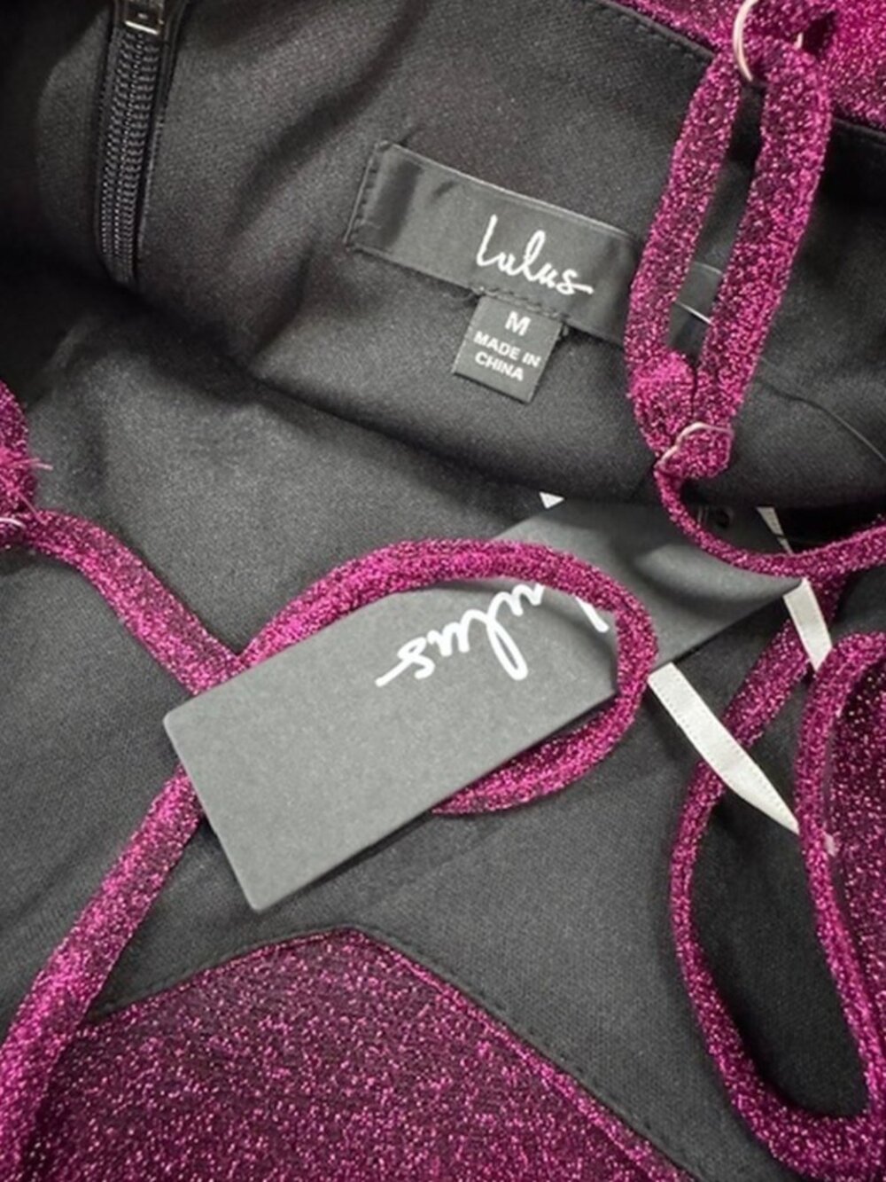 Lulus Vamped Up Magenta Sparkly Sleeveless Mini Dress​ NWT - Picture 6 of 8